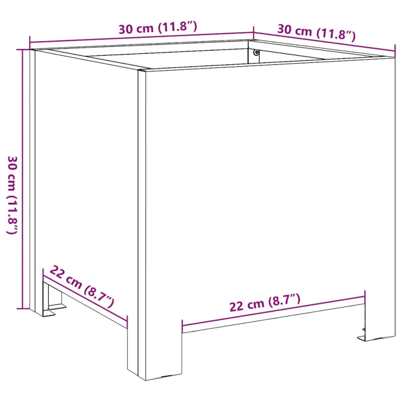 Sodo lovelis, 30x30x30cm, galvanizuotas plienas