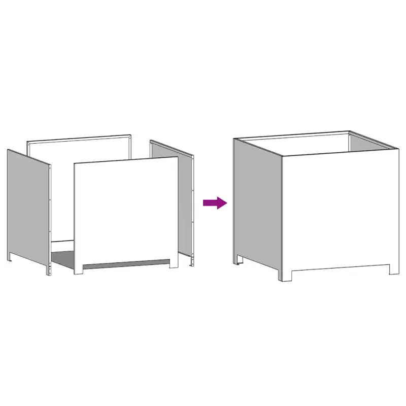 Sodo lovelis, 50x50x50cm, galvanizuotas plienas