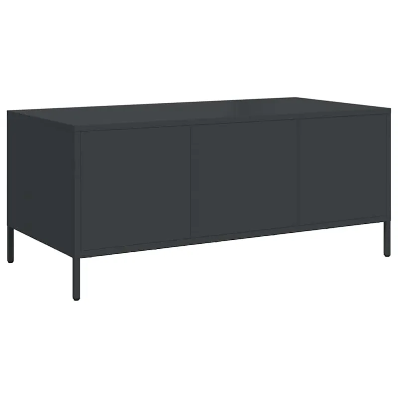 kavos staliukas juodas 101,5x50x43,5cm šaltai valcuotas plienas