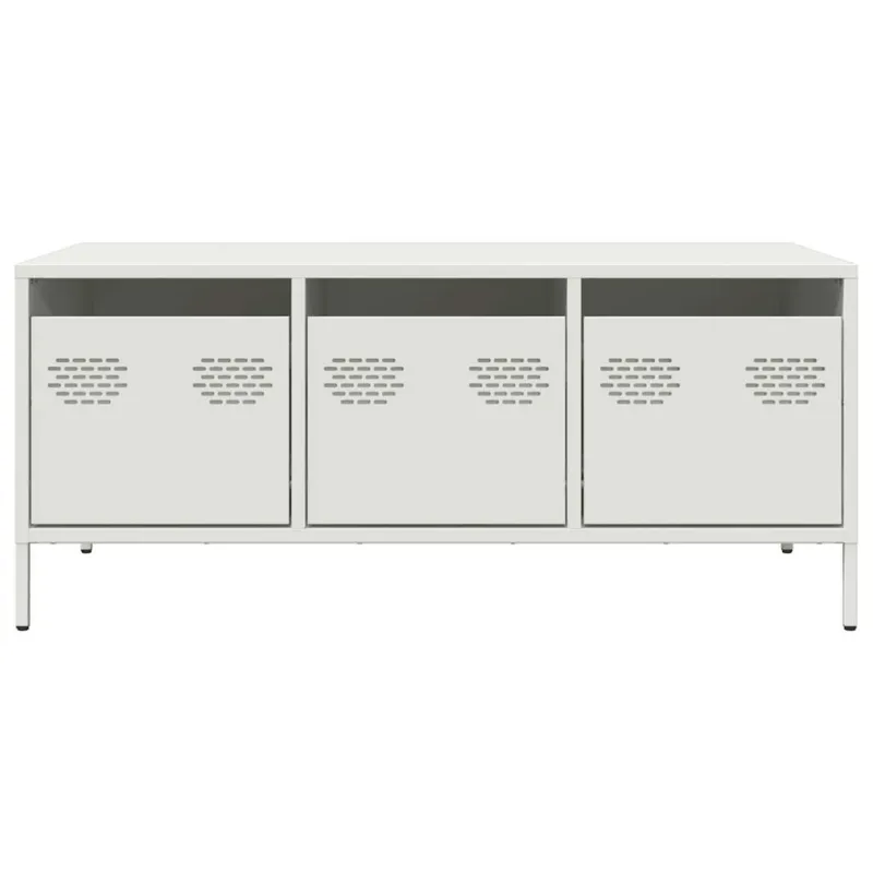 kavos staliukas baltas 101,5x50x43,5cm šaltai valcuotas plienas