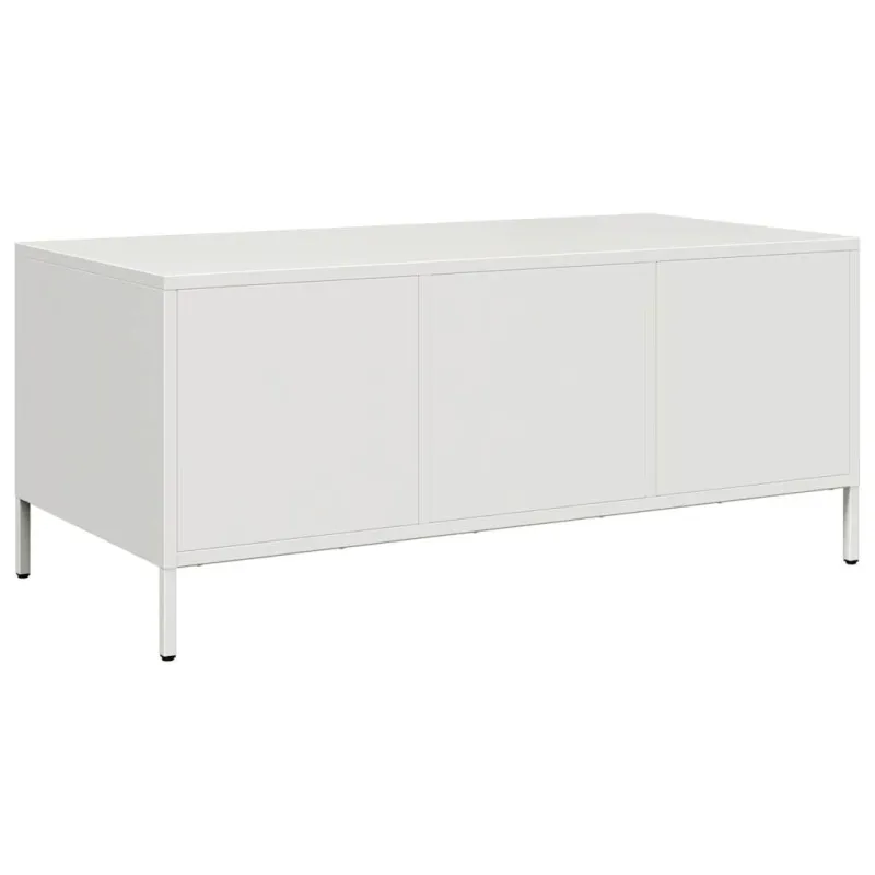 kavos staliukas baltas 101,5x50x43,5cm šaltai valcuotas plienas