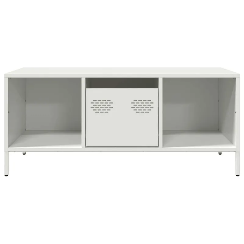 kavos staliukas baltas 101,5x50x43,5cm šaltai valcuotas plienas