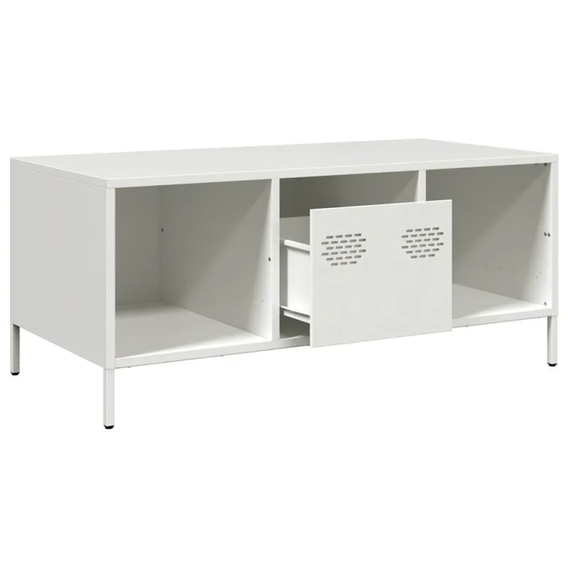 kavos staliukas baltas 101,5x50x43,5cm šaltai valcuotas plienas