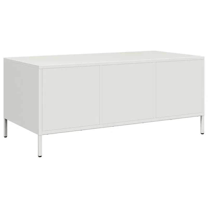 kavos staliukas baltas 101,5x50x43,5cm šaltai valcuotas plienas