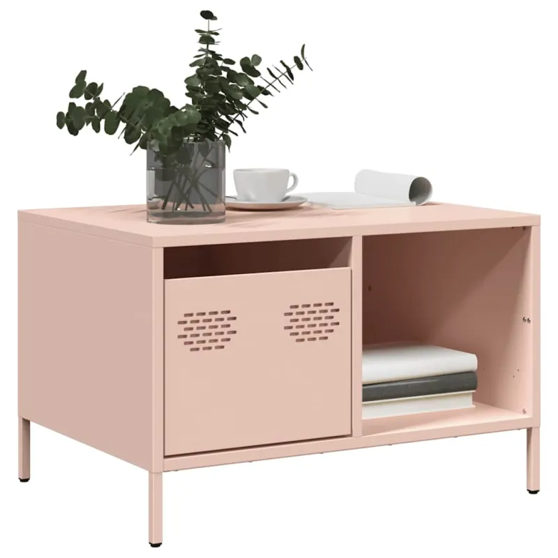 kavos staliukas rožinis 68,5x50x43,5cm šaltai valcuotas plienas