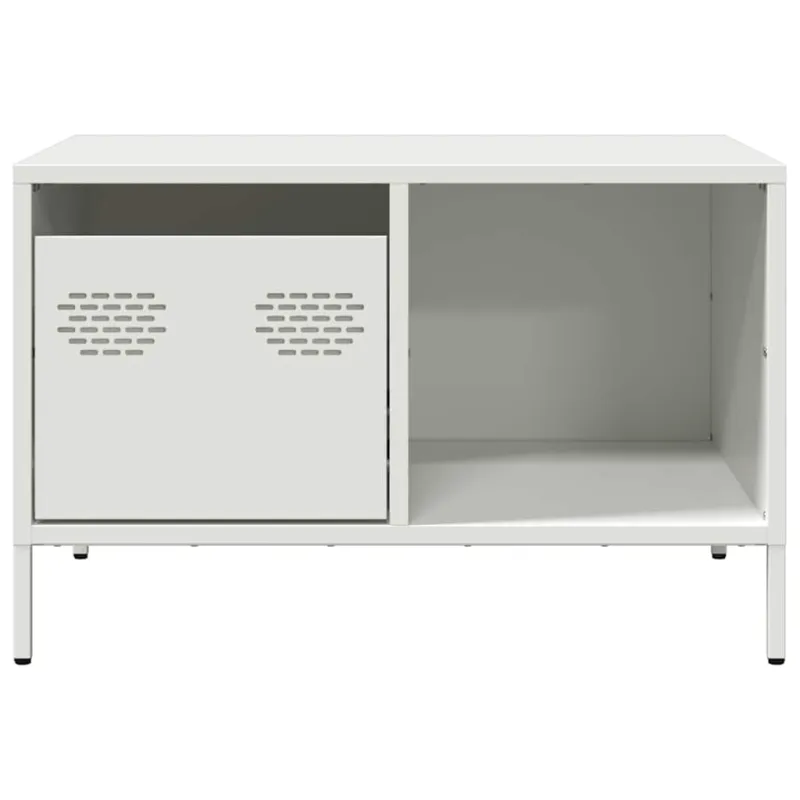 kavos staliukas baltas 68,5x50x43,5 cm šaltai valcuotas plienas