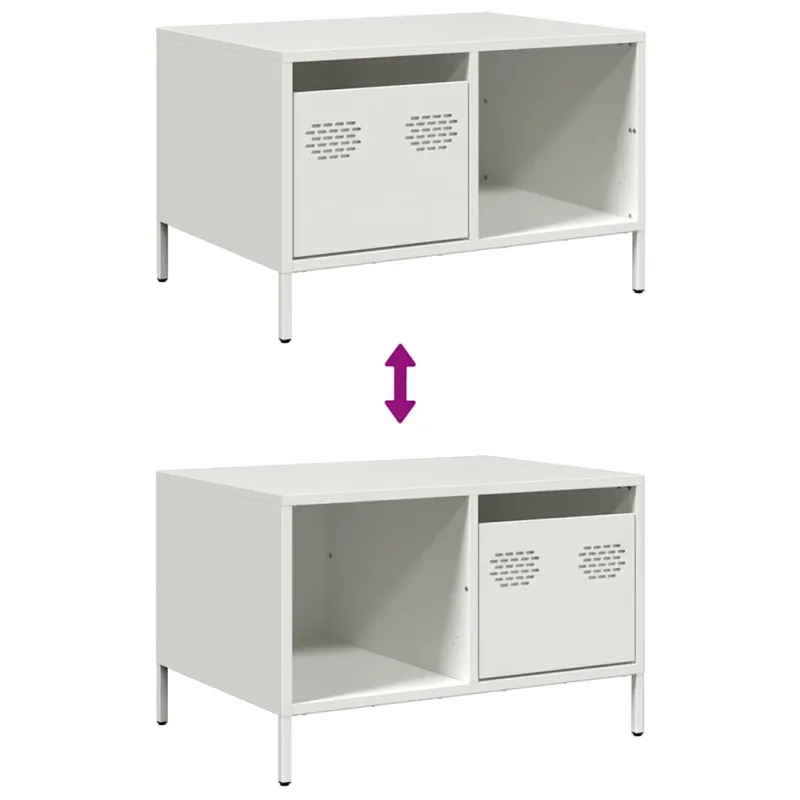 kavos staliukas baltas 68,5x50x43,5 cm šaltai valcuotas plienas