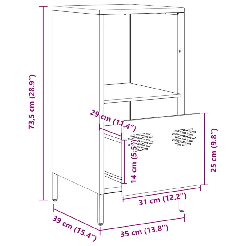indauja antracitas 35x39x73,5 cm šaltai valcuotas plienas