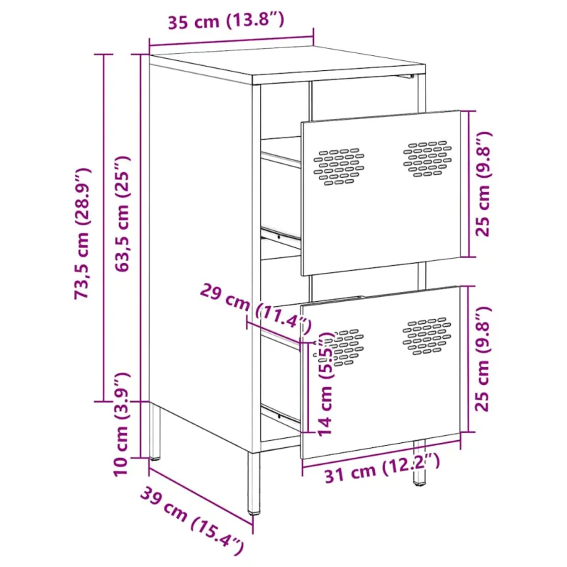 indauja juoda 35x39x73,5 cm Šaltai valcuotas plienas