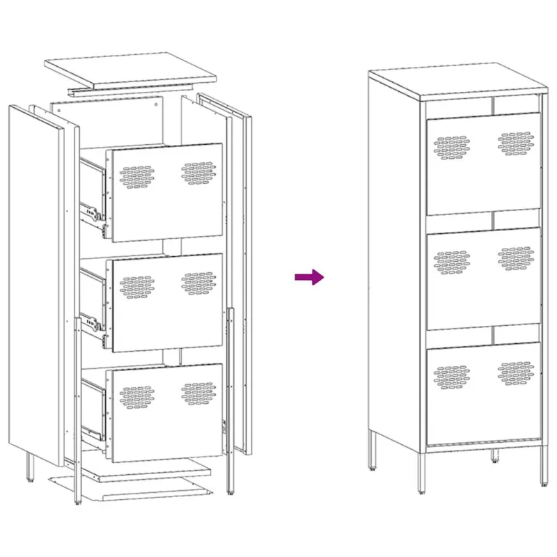 Highboard Garstyčių geltona 39x35x103,5 cm Plienas