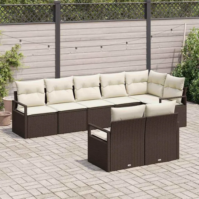 Sofos komplektas 8 pcs Ruda poliratanas