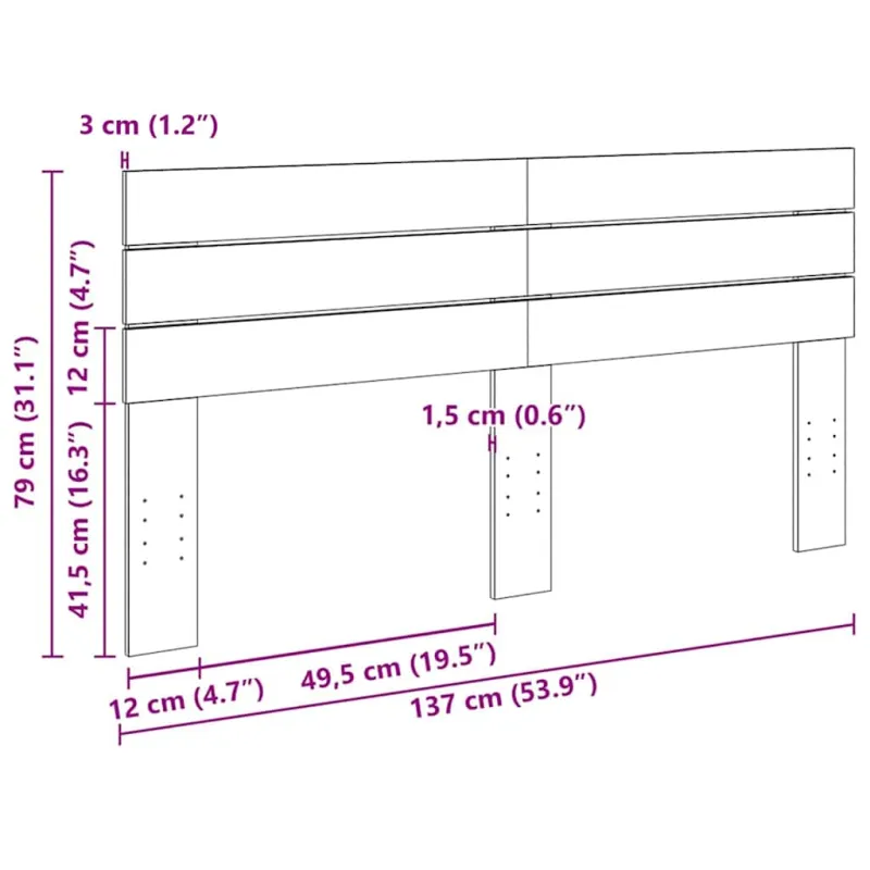 Galvūgalis, 135 cm, ąžuolo masyvo mediena