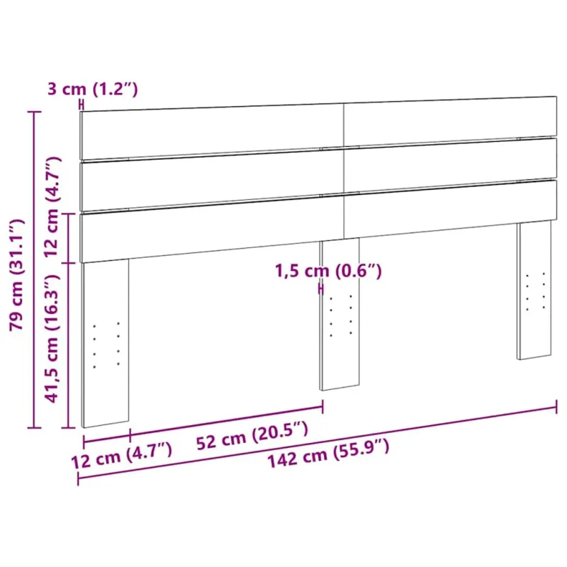 Galvūgalis, 140 cm, ąžuolo masyvo mediena