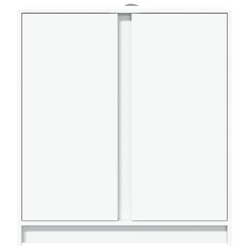 Šoninė spintelė su LED, balta, 77x34x85cm, apdirbta mediena