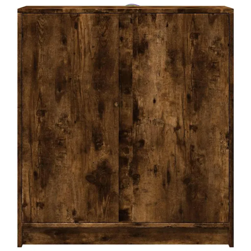 Šoninė spintelė su LED, dūminio ąžuolo, 77x34x85cm, mediena