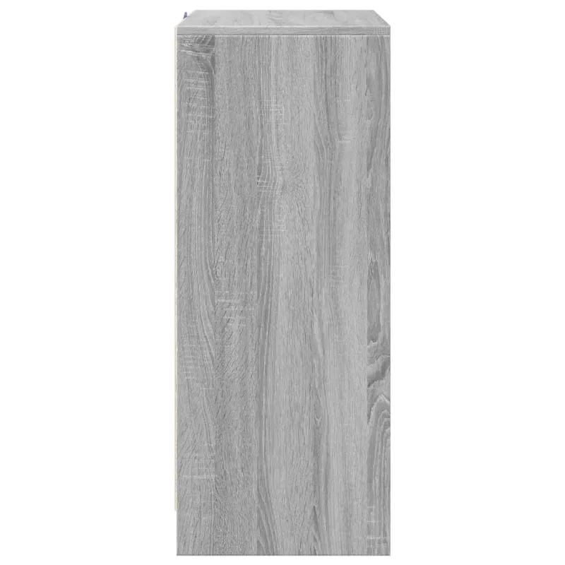 Šoninė spintelė su LED, pilka ąžuolo, 77x34x85cm, mediena