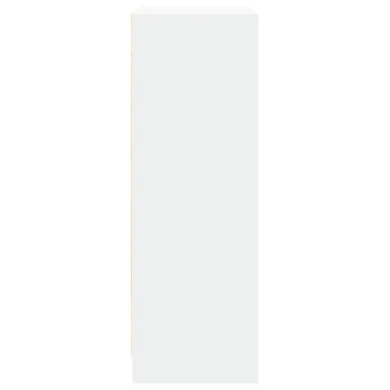 Šoninė spintelė su LED, balta, 77x34x100cm, apdirbta mediena