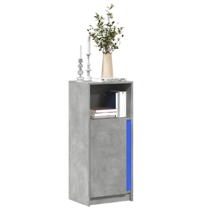 Šoninė spintelė su LED, betono, 42,5x34x100cm, apdirbta mediena