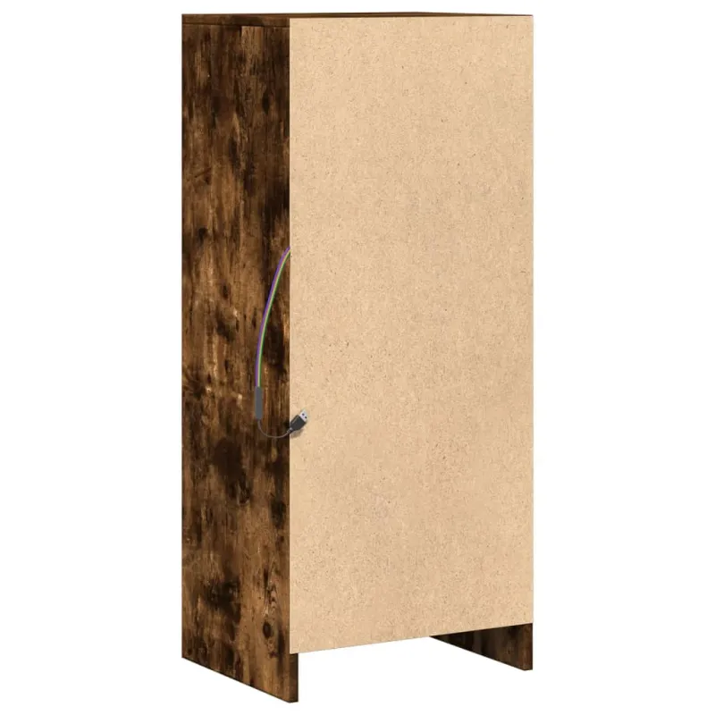 Šoninė spintelė su LED, dūminio ąžuolo, 42,5x34x100cm, mediena