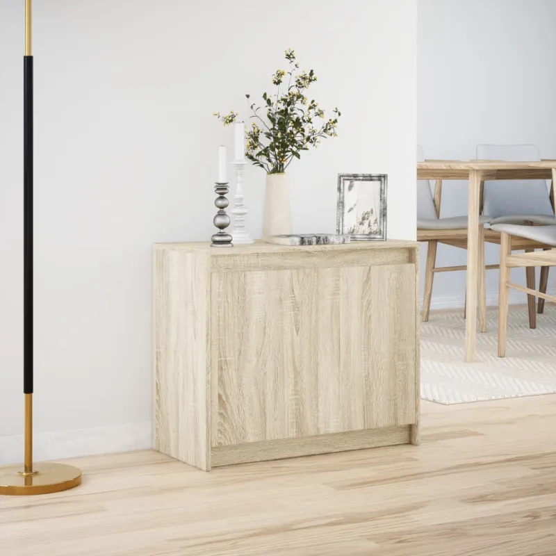 Šoninė spintelė su LED, ąžuolo, 72x34x61cm, apdirbta mediena