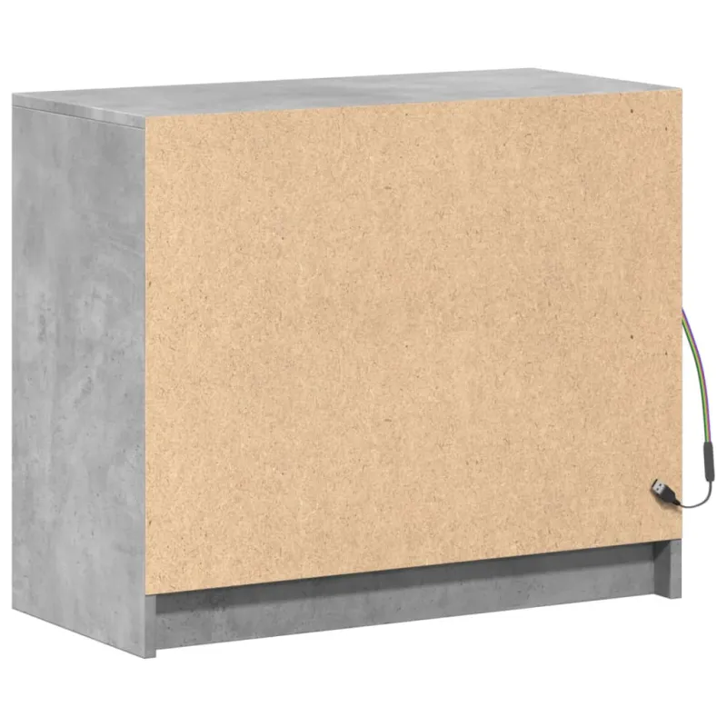 Šoninė spintelė su LED, betono, 72x34x61cm, apdirbta mediena