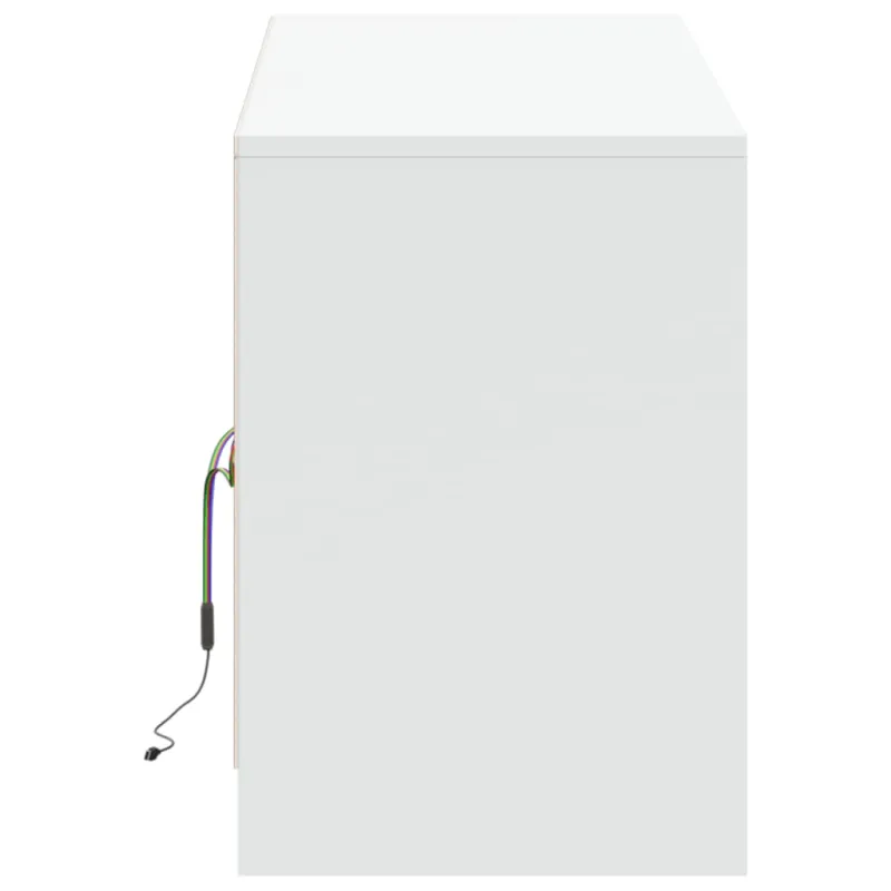 Televizoriaus spintelė su LED, balta, 139,5x34x50cm, mediena