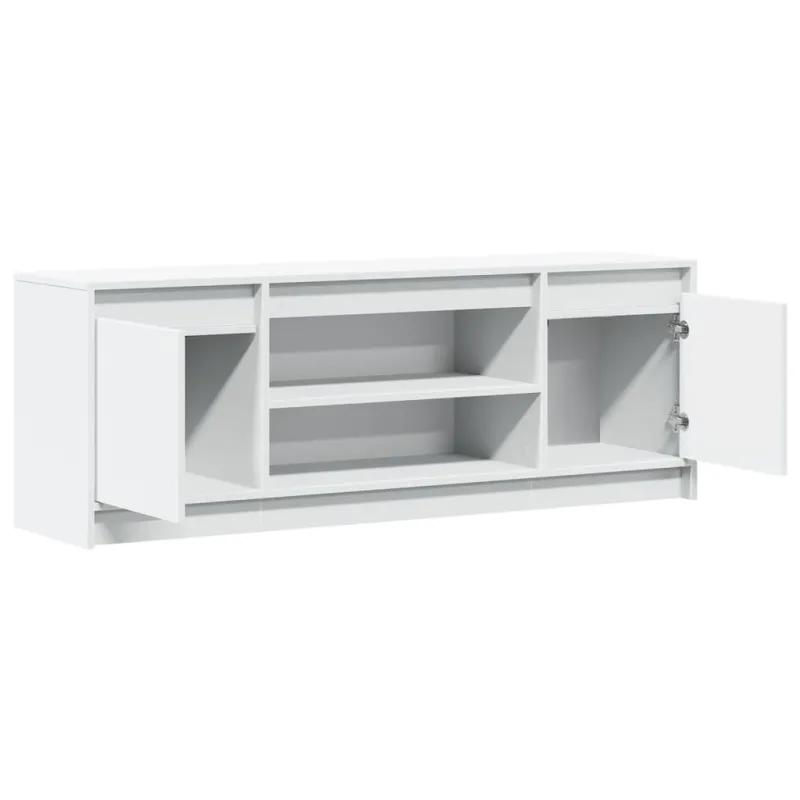 Televizoriaus spintelė su LED, balta, 139,5x34x50cm, mediena