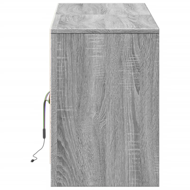 Televizoriaus spintelė su LED, pilka, 139,5x34x50cm, mediena