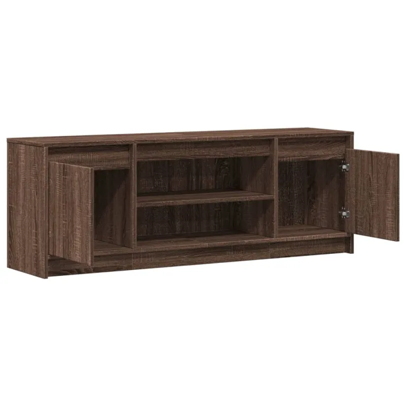 Televizoriaus spintelė su LED, ruda, 139,5x34x50cm, mediena