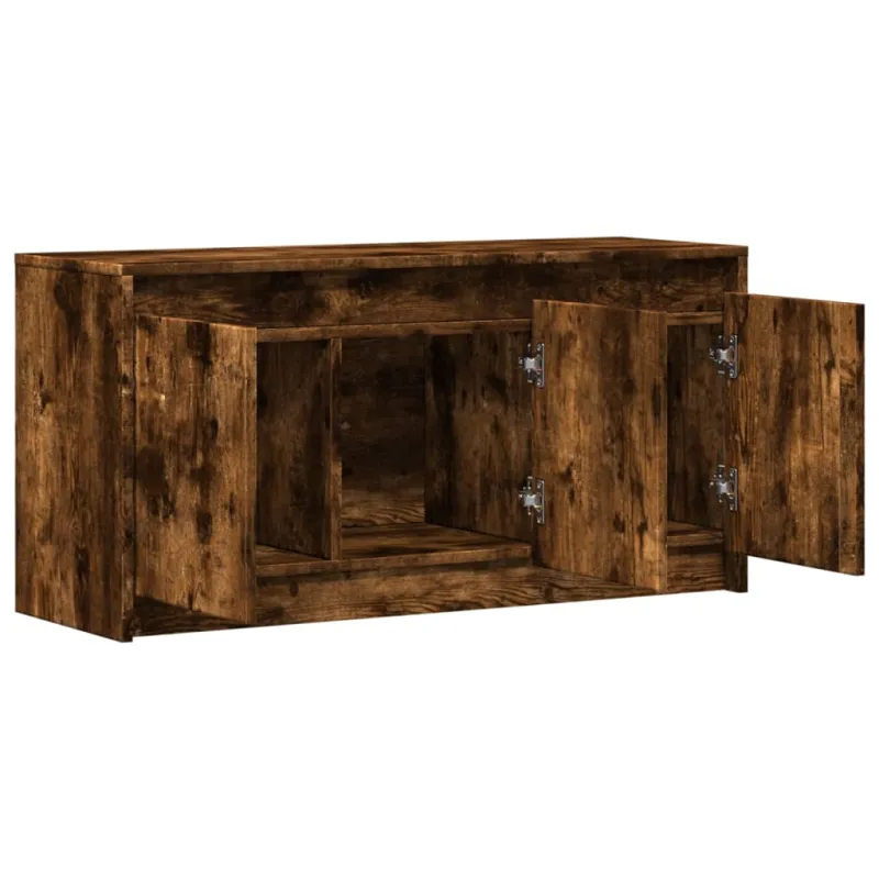 Televizoriaus spintelė su LED, dūminė, 100x34x50cm, mediena