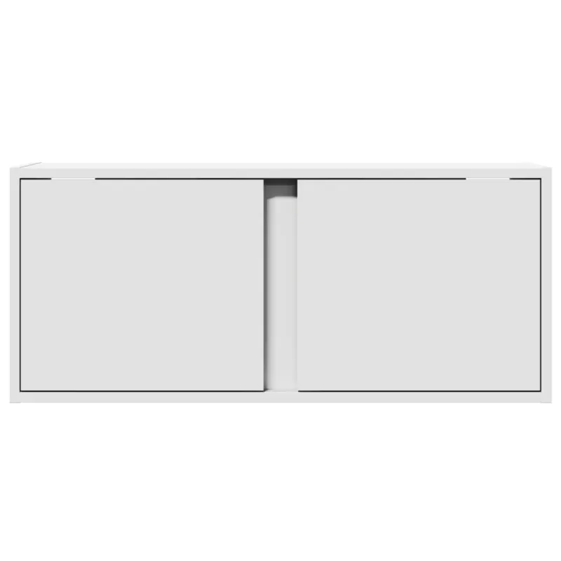 Sieninė TV spintelė su LED lemputėmis, balta, 80x31x35cm