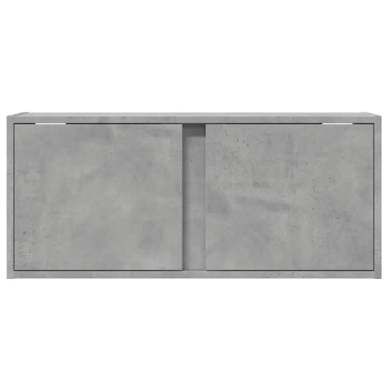 Sieninė TV spintelė su LED lemputėmis, betono, 80x31x35cm