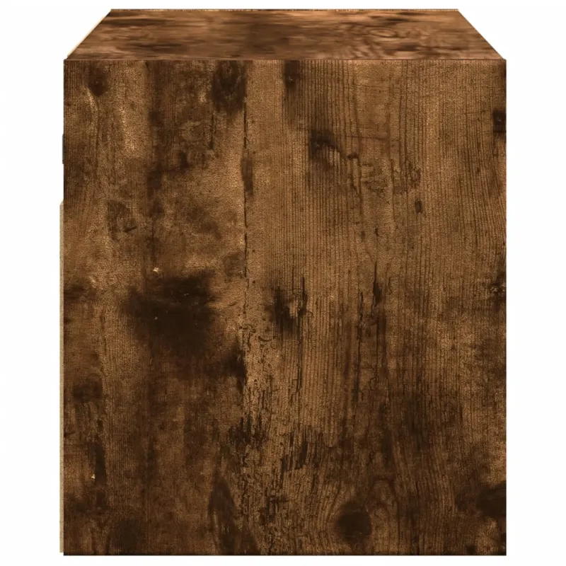 Sieninė TV spintelė su LED lemputėmis, dūminė, 80x31x35cm