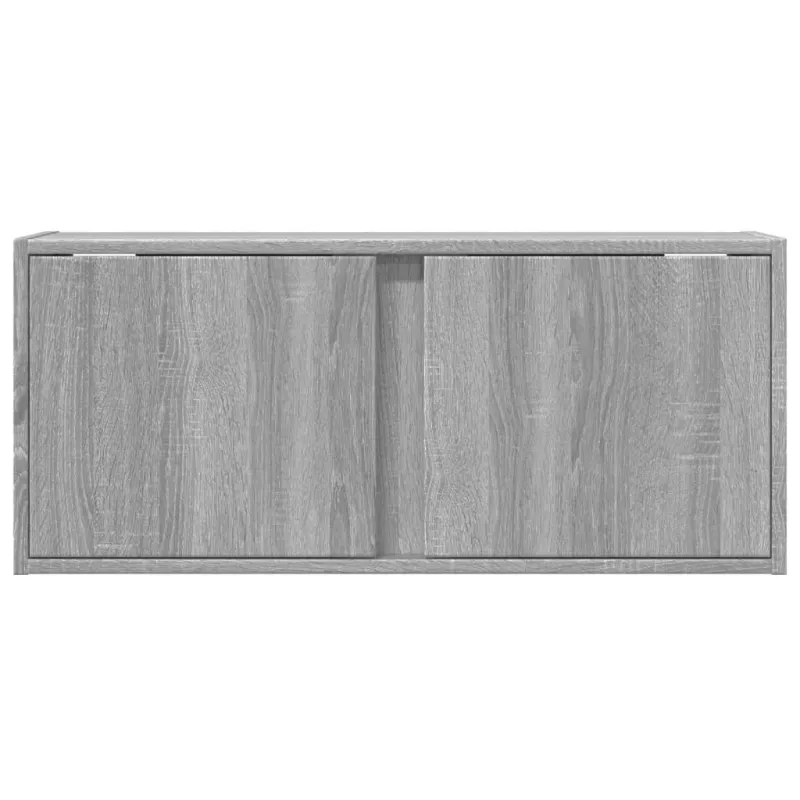 Sieninė TV spintelė su LED lemputėmis, pilka, 80x31x35cm