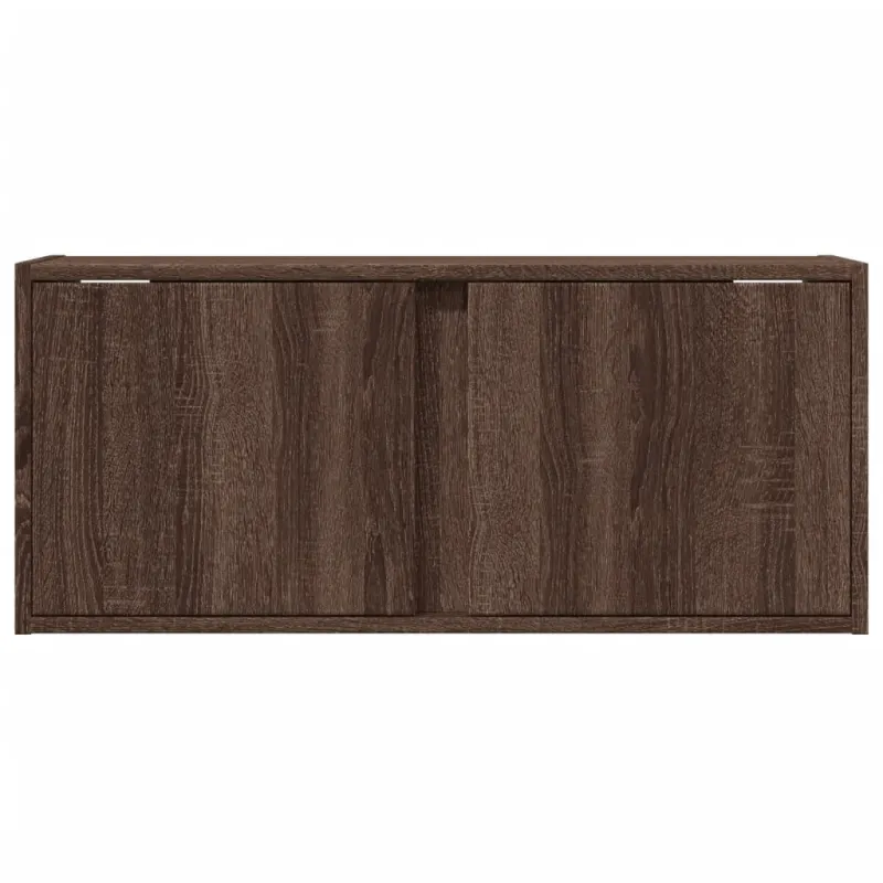 Sieninė TV spintelė su LED lemputėmis, ruda ąžuolo, 80x31x35cm