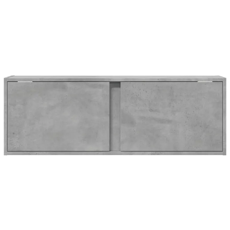 Sieninė TV spintelė su LED lemputėmis, betono, 100x31x35cm