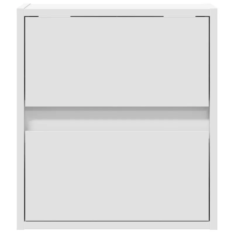 Sieninės TV spintelės su LED, 2vnt., baltos, 41x31x45cm