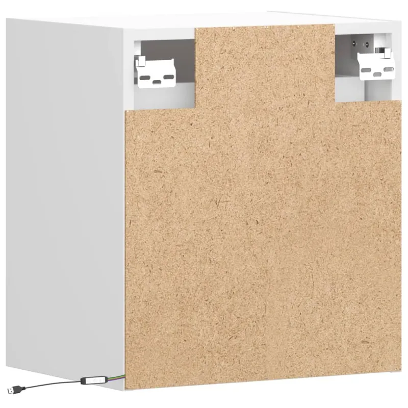 Sieninės TV spintelės su LED, 2vnt., baltos, 41x31x45cm