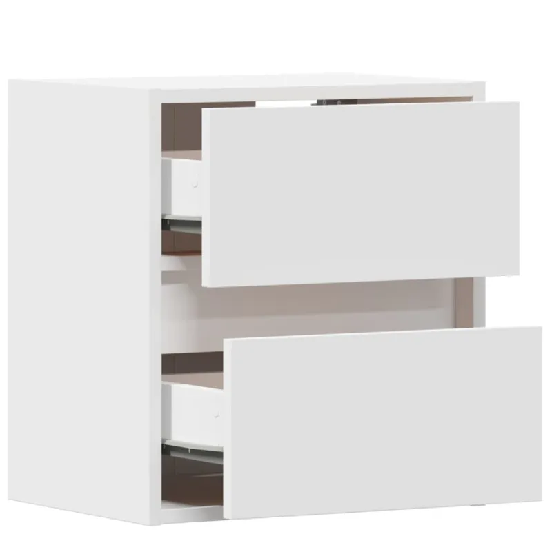 Sieninės TV spintelės su LED, 2vnt., baltos, 41x31x45cm