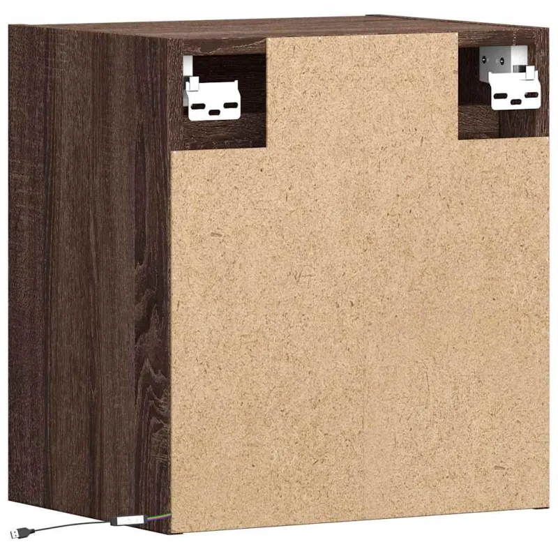 Sieninės TV spintelės su LED, 2vnt., rudos ąžuolo, 41x31x45cm