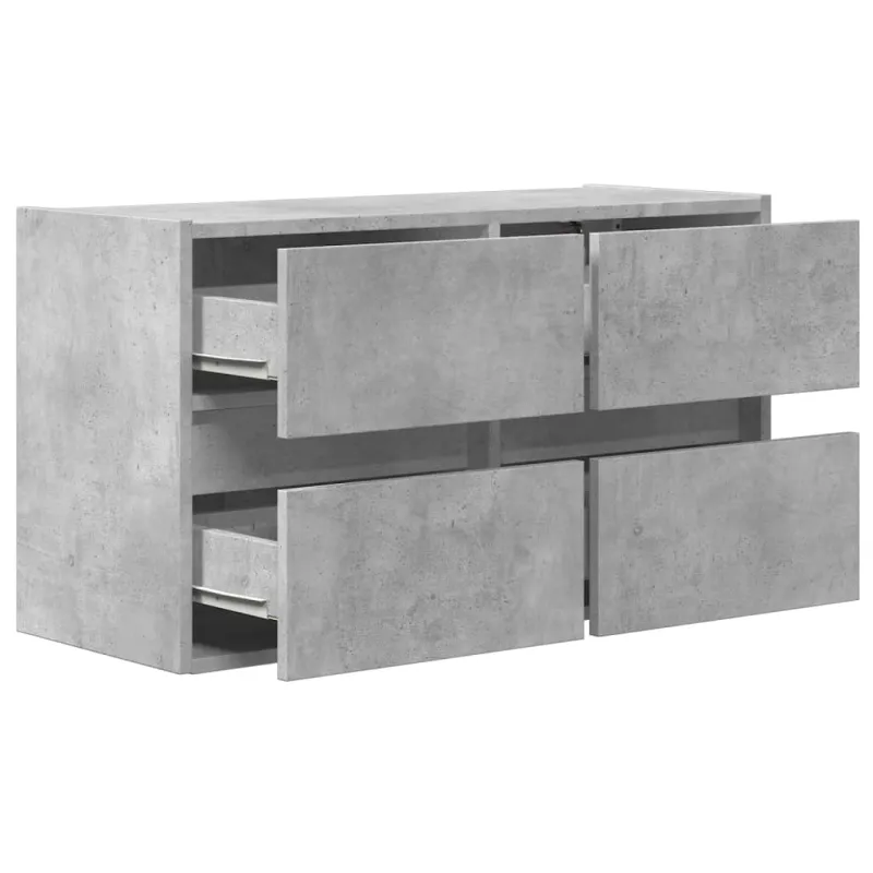 Sieninė TV spintelė su LED lemputėmis, betono, 80x31x45cm