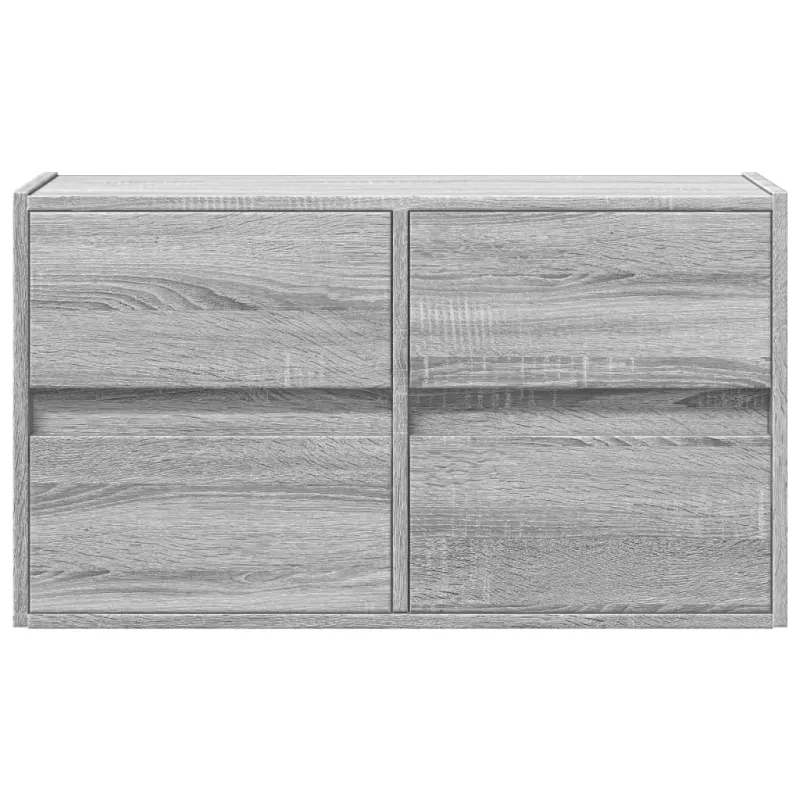 Sieninė TV spintelė su LED lemputėmis, pilka ąžuolo, 80x31x45cm