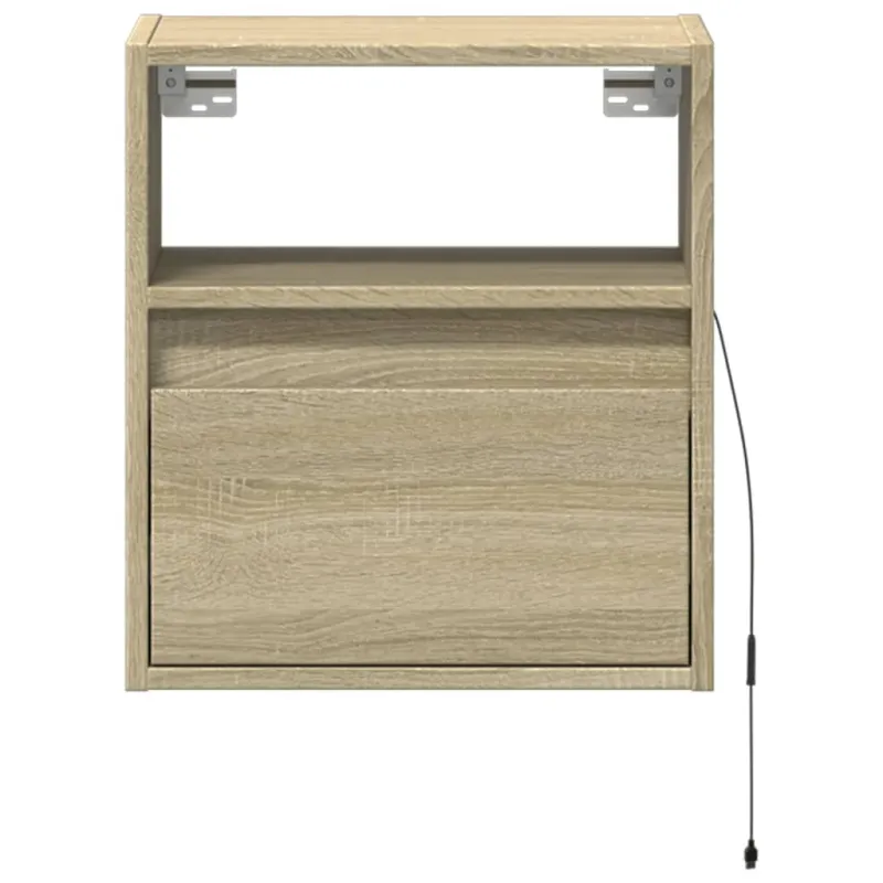 Sieninės TV spintelės su LED, 2vnt., sonoma ąžuolo, 41x31x45cm