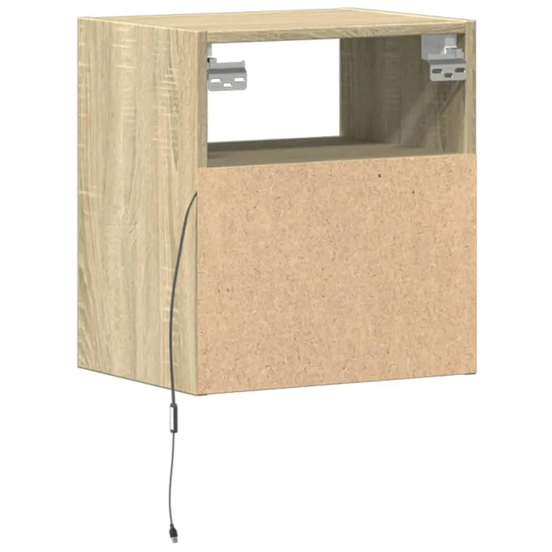 Sieninės TV spintelės su LED, 2vnt., sonoma ąžuolo, 41x31x45cm