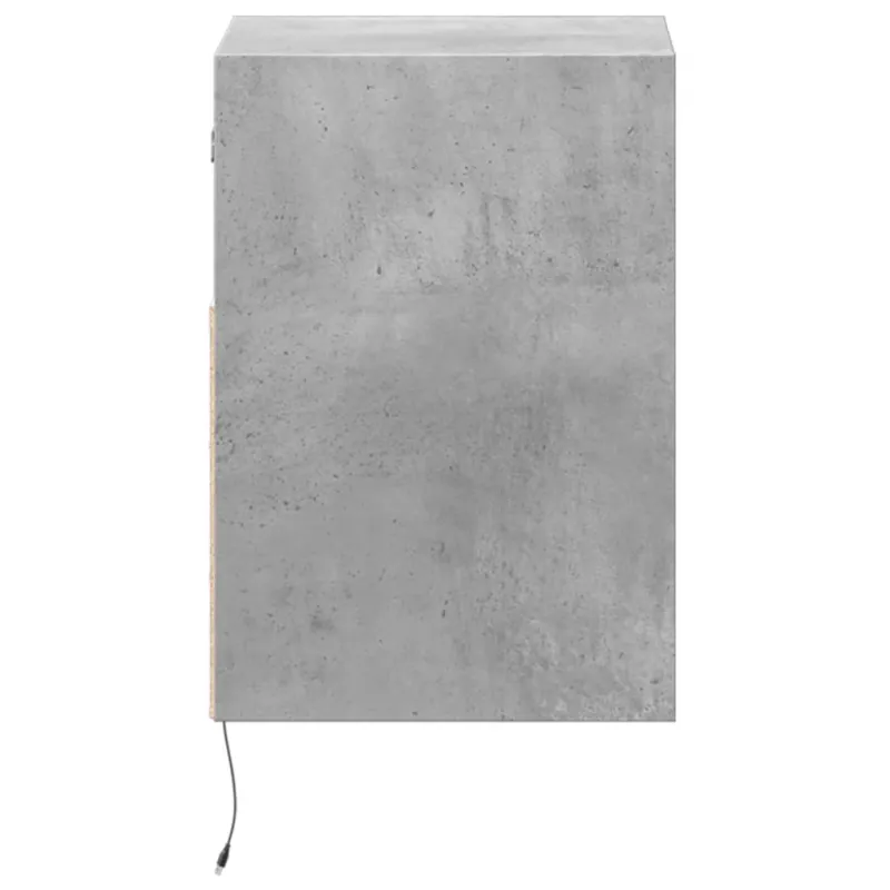 Sieninė TV spintelė su LED lemputėmis, betono, 41x31x45cm