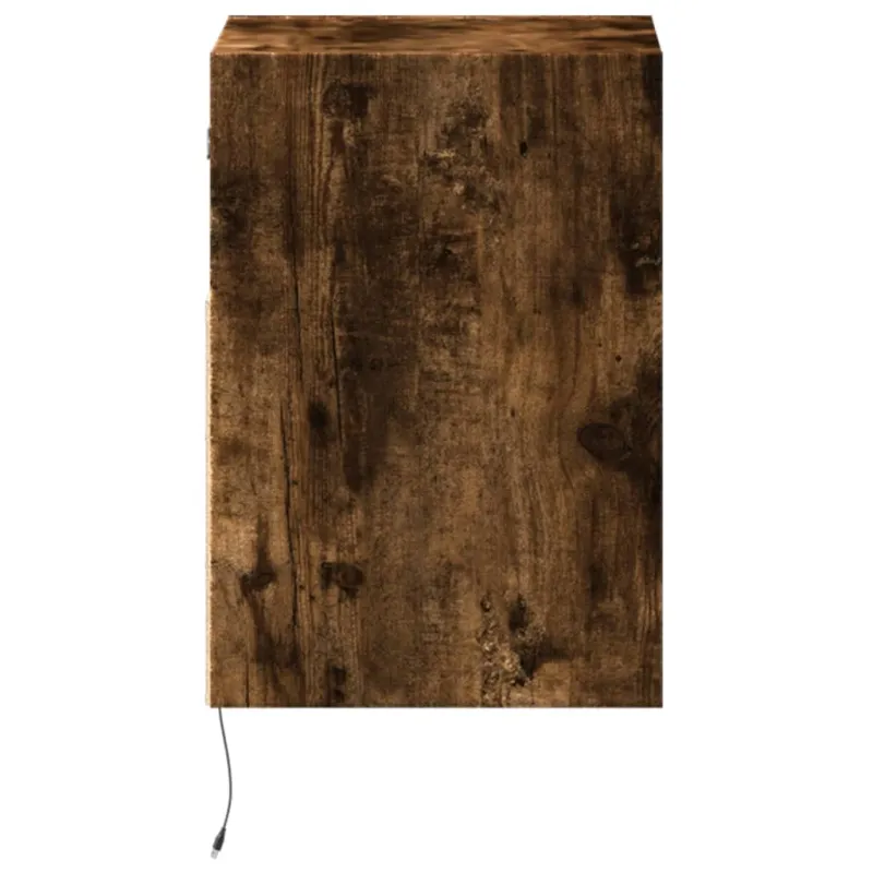Sieninė TV spintelė su LED lemputėmis, dūminė, 41x31x45cm