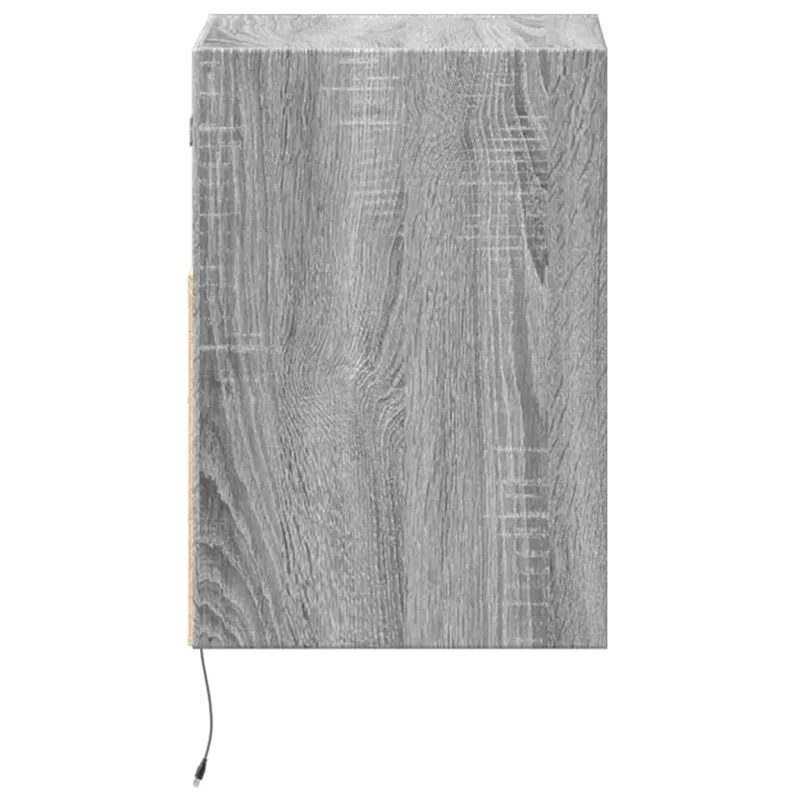 Sieninė TV spintelė su LED lemputėmis, pilka, 41x31x45cm
