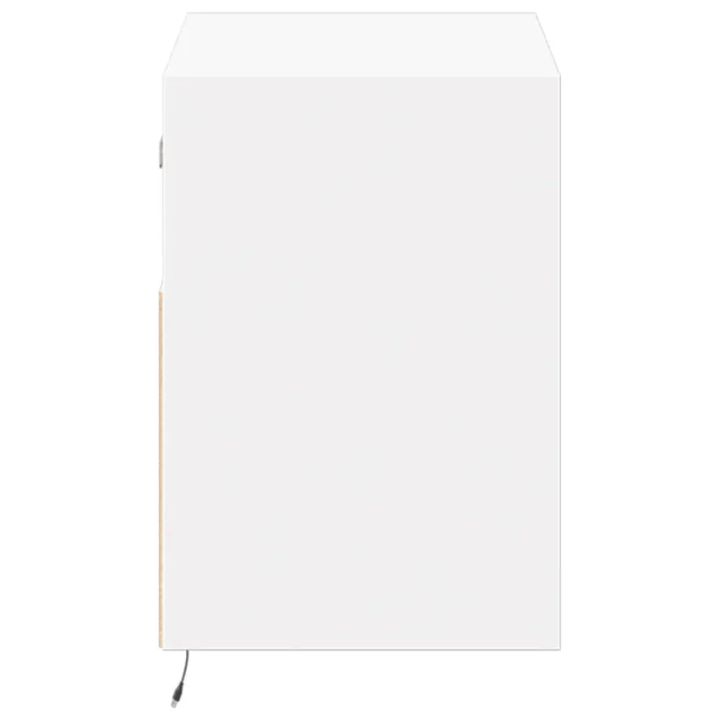 Sieninė TV spintelė su LED lemputėmis, balta, 80x31x45cm