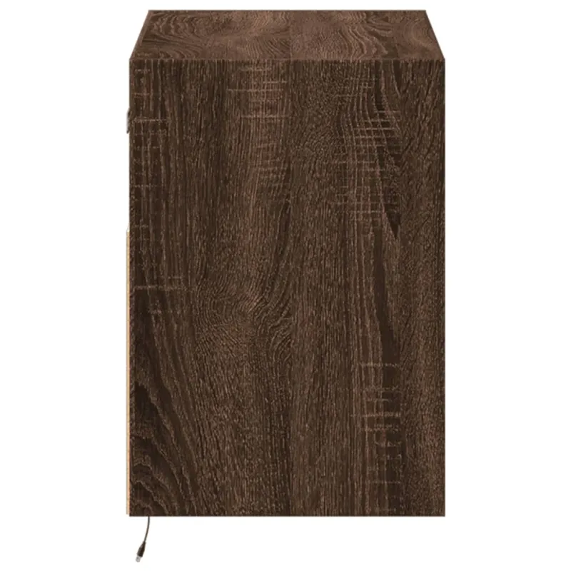 Sieninė TV spintelė su LED lemputėmis, ruda ąžuolo, 80x31x45cm