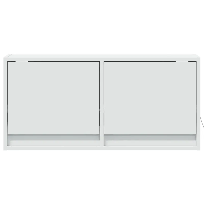 Sieninė TV spintelė su LED lemputėmis, balta, 80x31x35cm